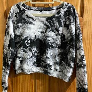 Balance Athletica black tie dye cropped sweatshirt